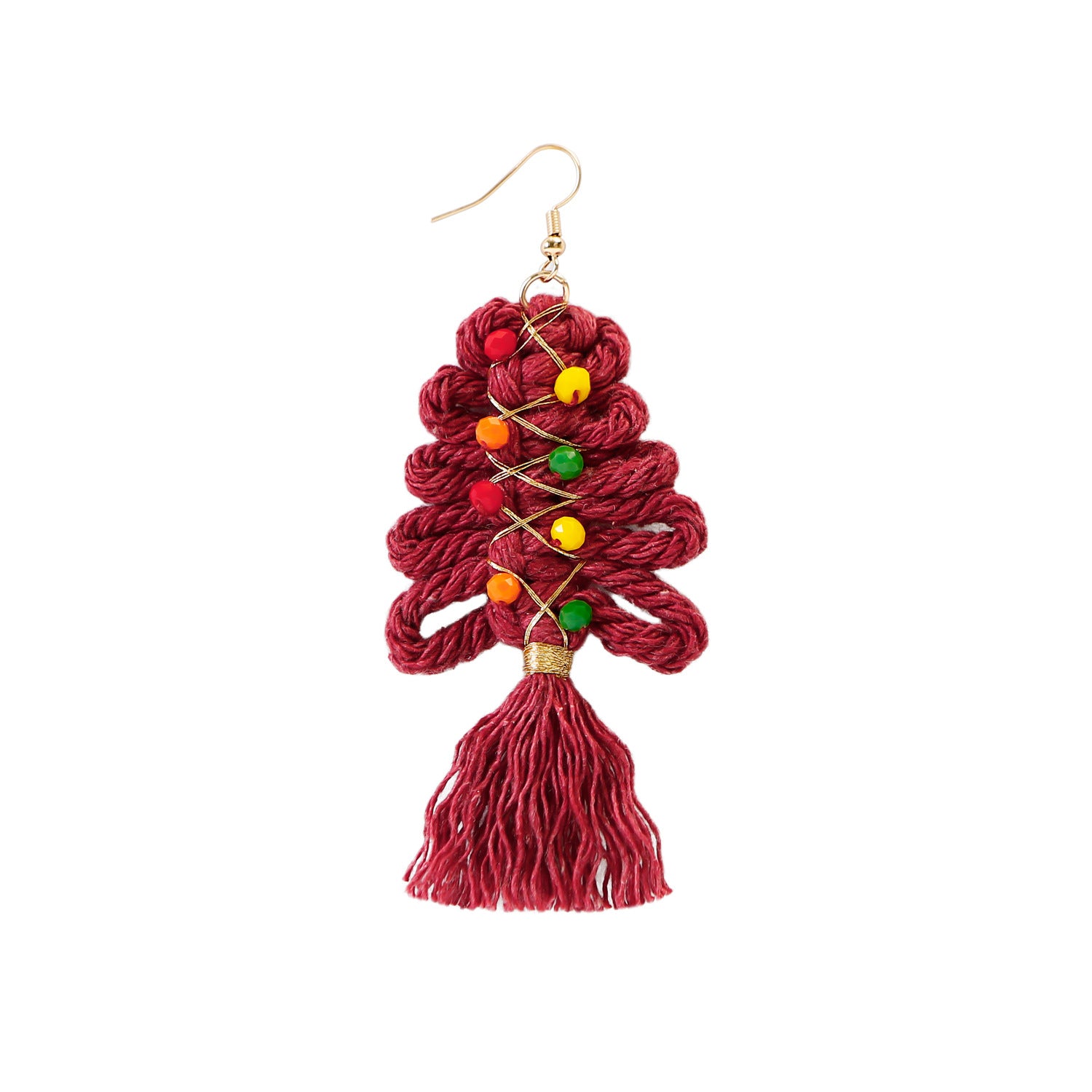 Wholesale Christmas Cartoon Bohemian Tassel Braided Handmade Earrings
